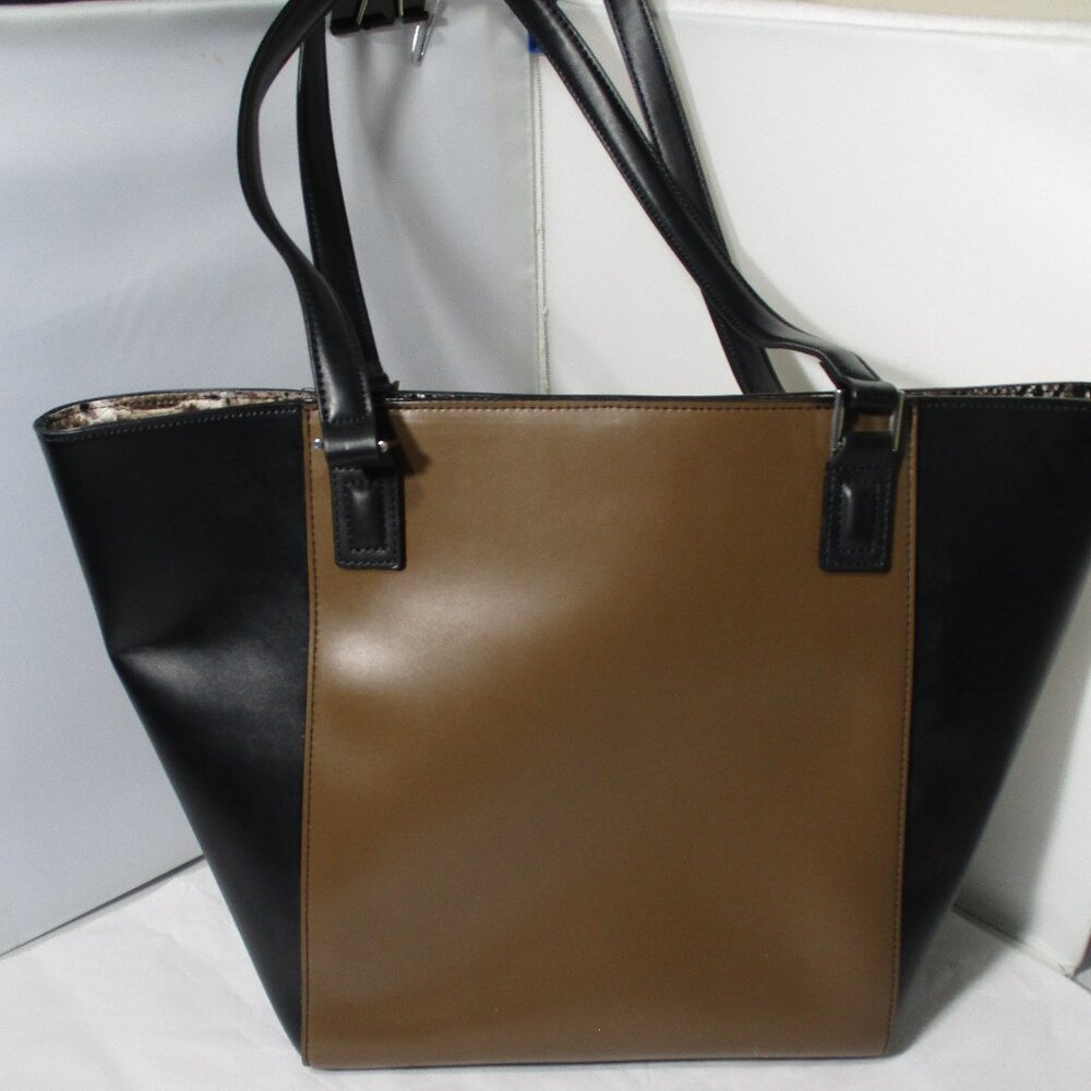 NWT Vera Bradley Faux Leather Small Ella Tote Purse Bag Brown & Black NEW - Picture 4 of 9